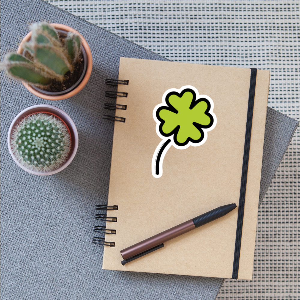Four Leaf Clover Moji Sticker - Emoji.Express - white matte