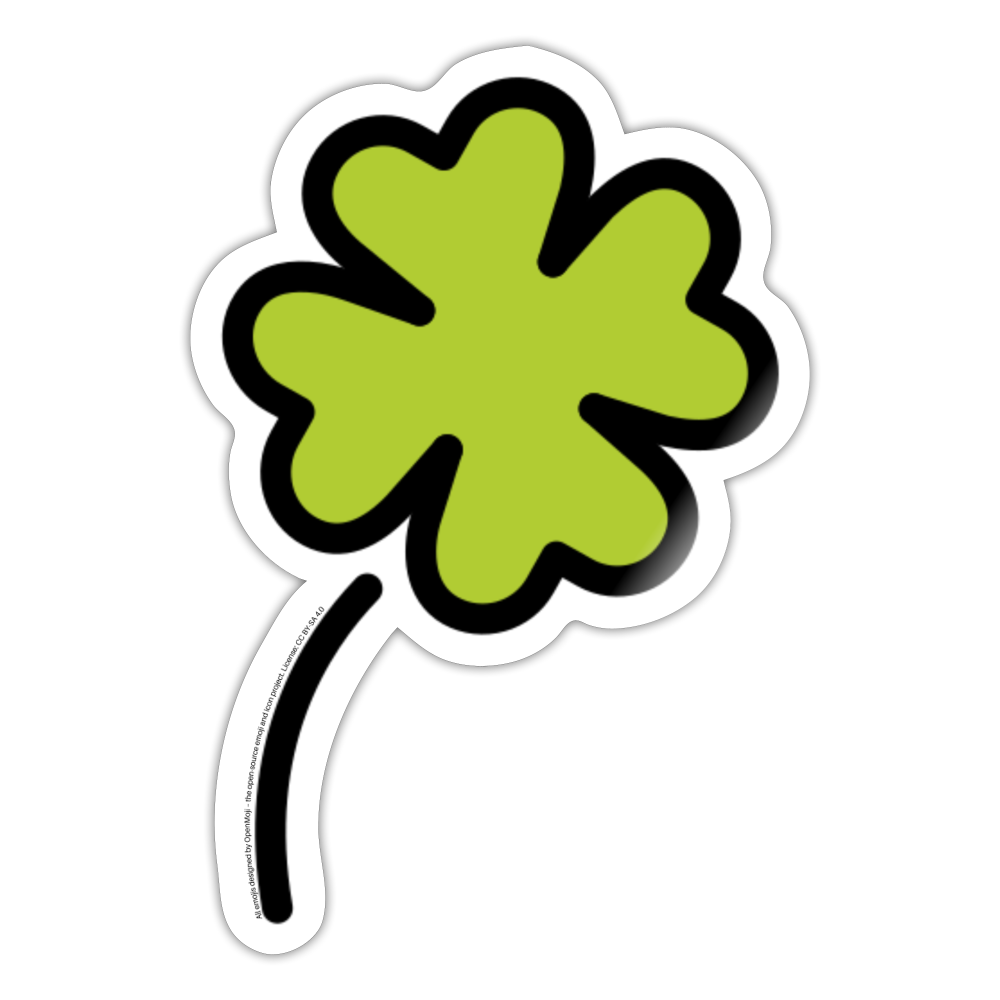 Four Leaf Clover Moji Sticker - Emoji.Express - white glossy