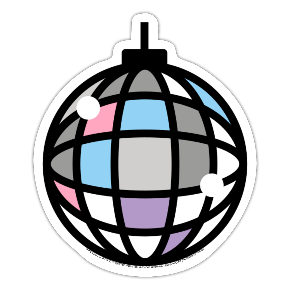 Mirror Ball Moji Sticker - Emoji.Express - white matte