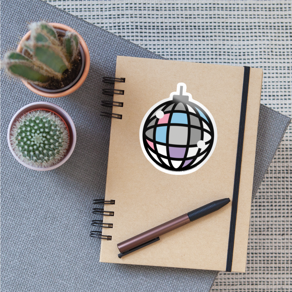 Mirror Ball Moji Sticker - Emoji.Express - white glossy