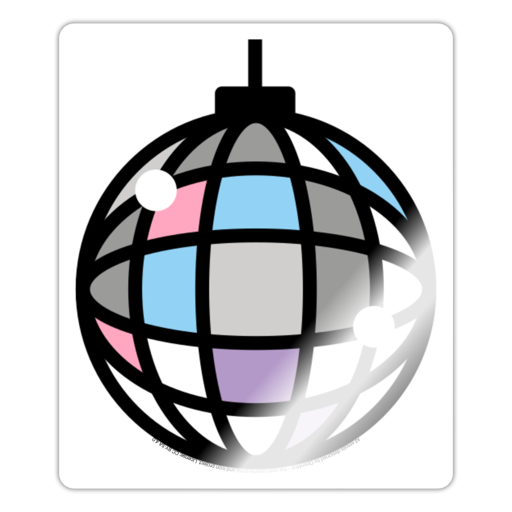 Mirror Ball Moji Sticker - Emoji.Express - white glossy