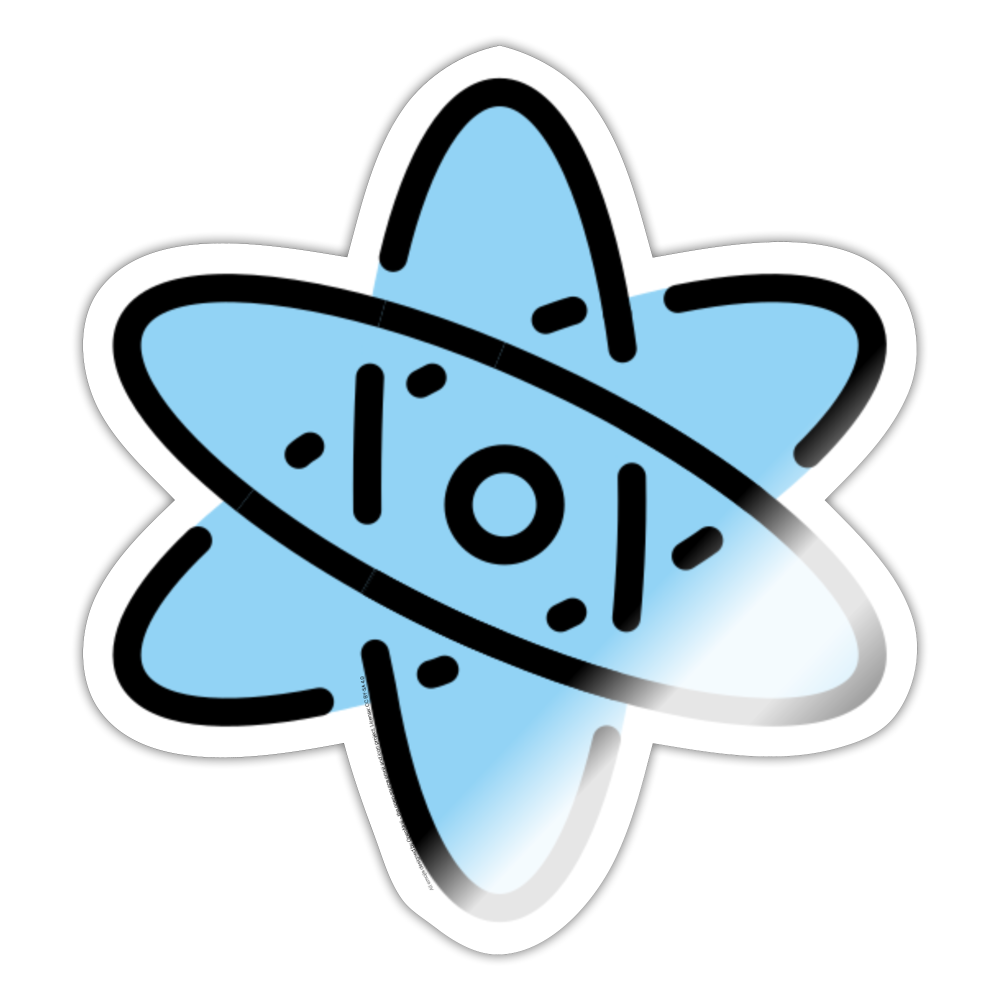 Atom Symbol Moji Sticker - Emoji.Express - white glossy