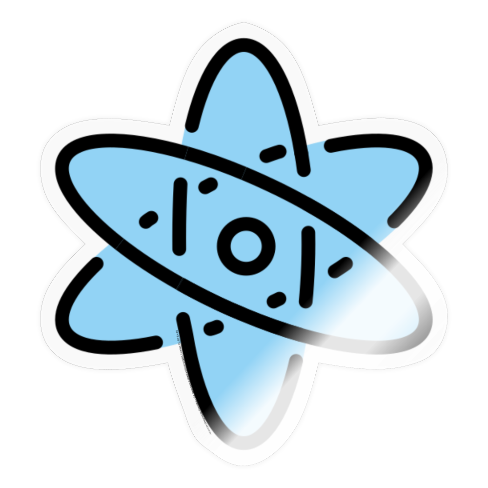 Atom Symbol Moji Sticker - Emoji.Express - transparent glossy