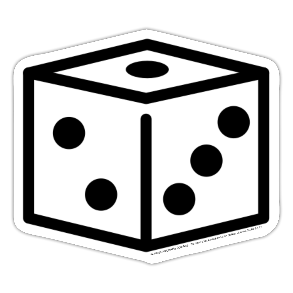 Game Die Moji Sticker - Emoji.Express - white matte