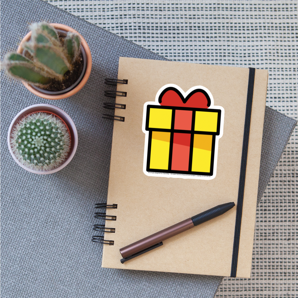 Wrapped Gift Moji Sticker - Emoji.Express - white matte