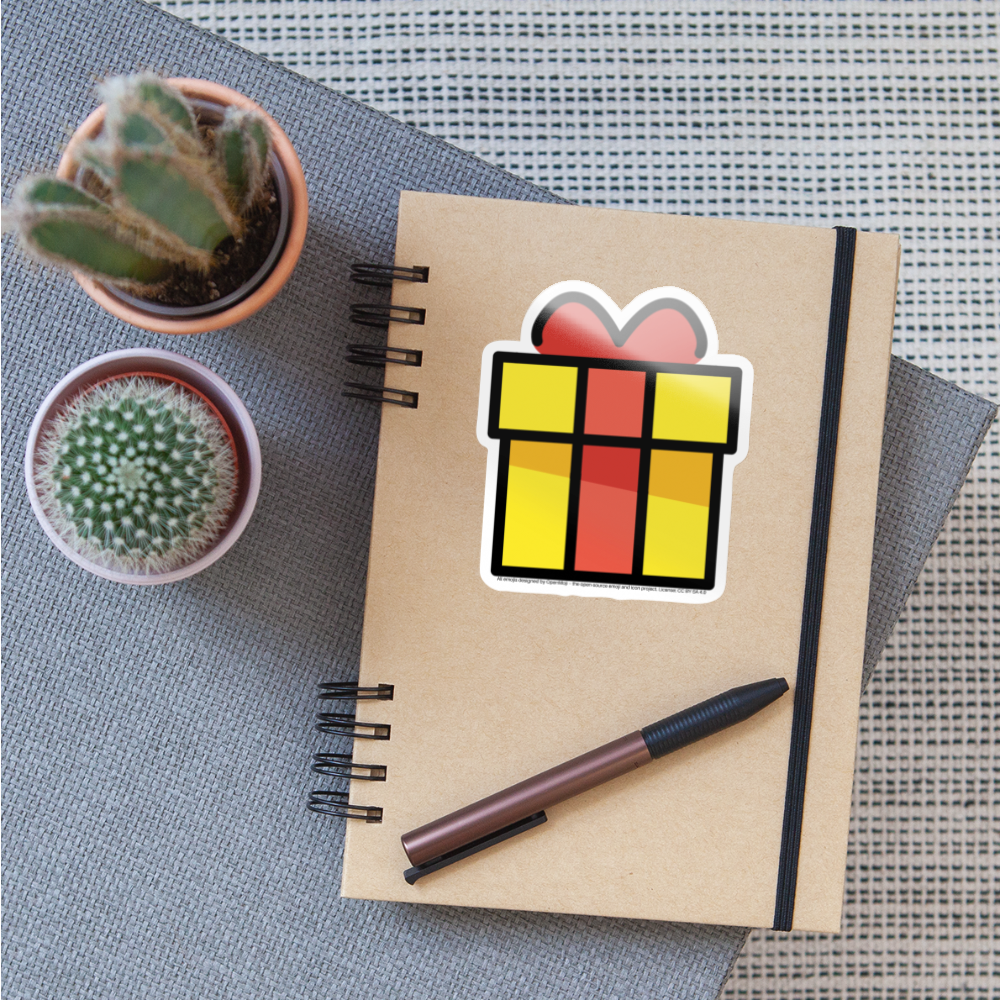 Wrapped Gift Moji Sticker - Emoji.Express - white glossy