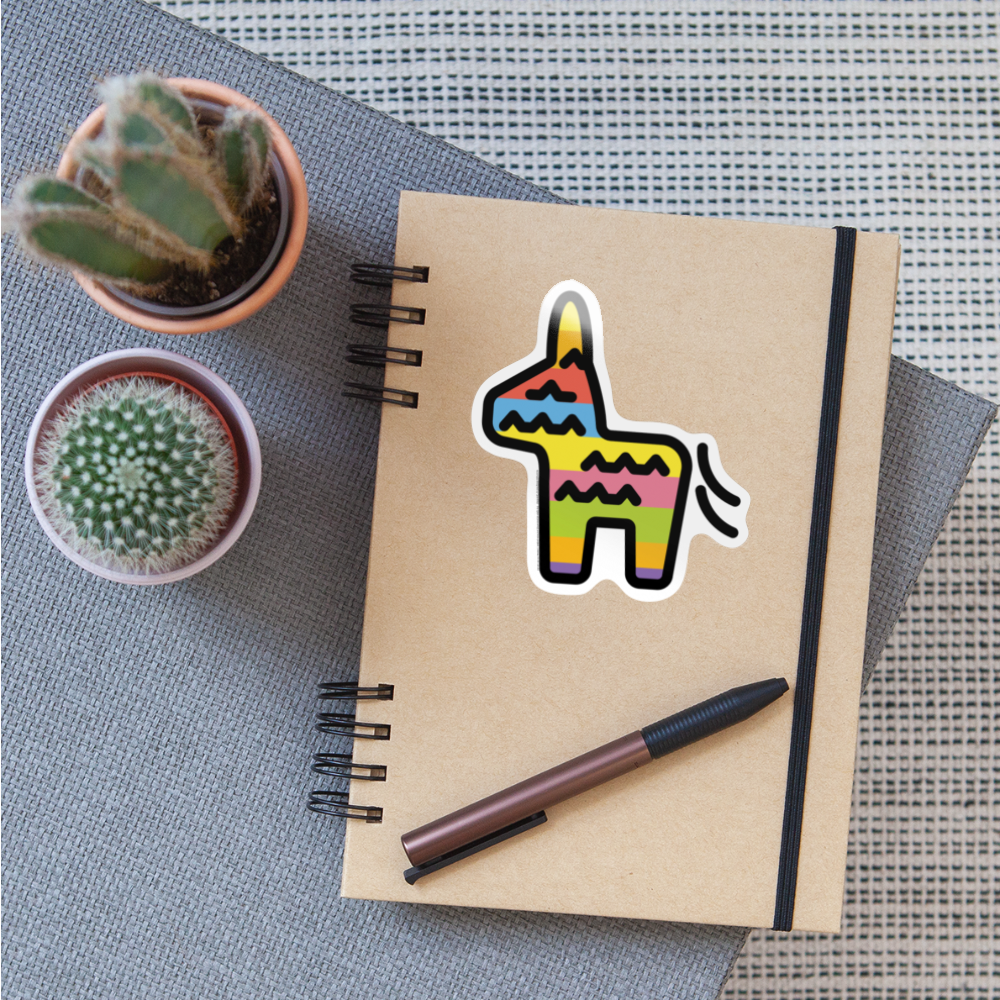Piñata Moji Sticker - Emoji.Express - white glossy