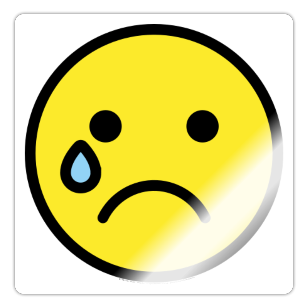 Crying Face Moji Sticker - Emoji.Express - white glossy