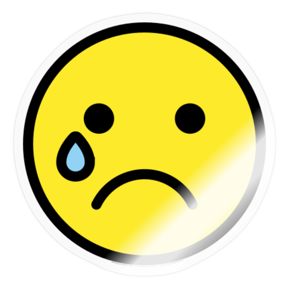 Crying Face Moji Sticker - Emoji.Express - transparent glossy