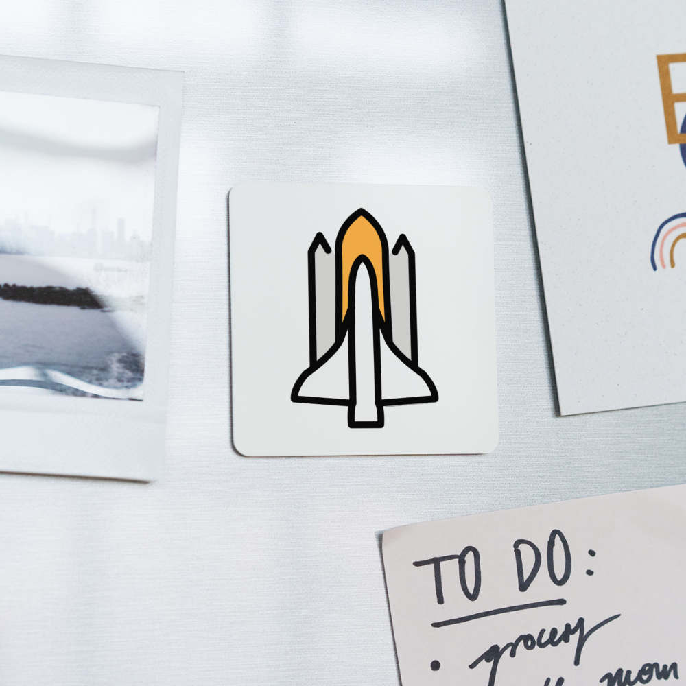 Space Shuttle Moji Square Magnet - Emoji.Express - white