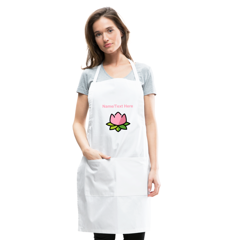 Customizable Lotus Moji Adjustable Apron - Emoji.Express - white