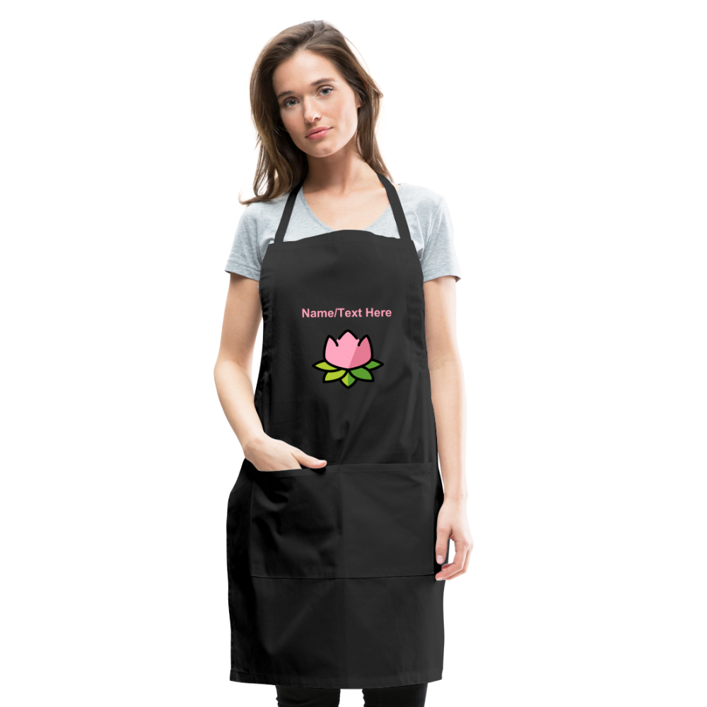 Customizable Lotus Moji Adjustable Apron - Emoji.Express - black