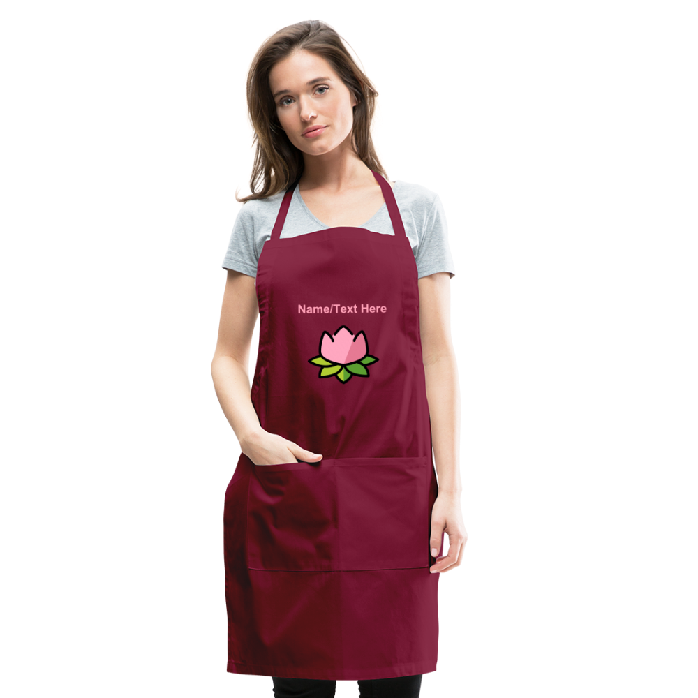 Customizable Lotus Moji Adjustable Apron - Emoji.Express - burgundy