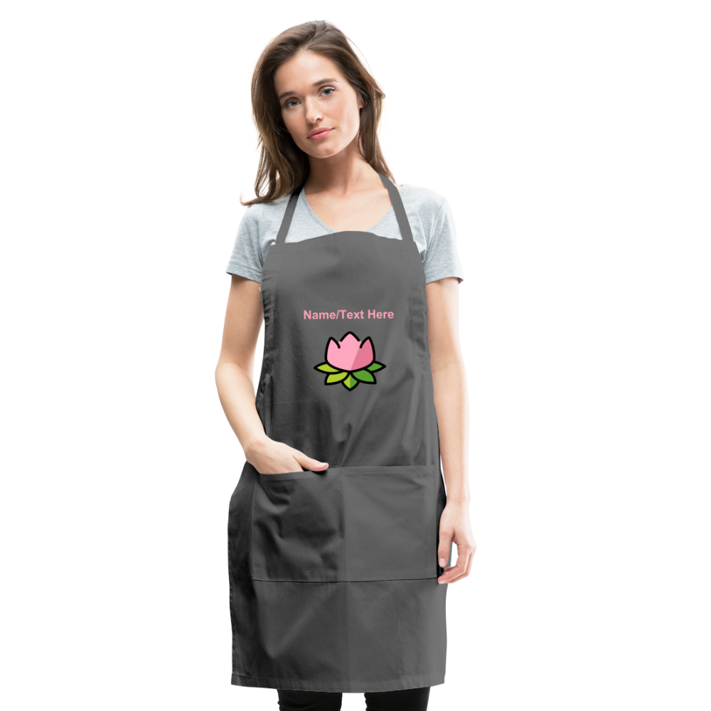 Customizable Lotus Moji Adjustable Apron - Emoji.Express - charcoal