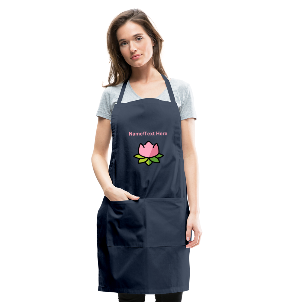 Customizable Lotus Moji Adjustable Apron - Emoji.Express - navy
