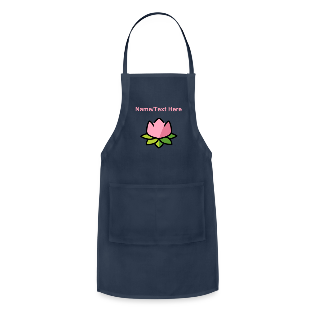 Customizable Lotus Moji Adjustable Apron - Emoji.Express - navy