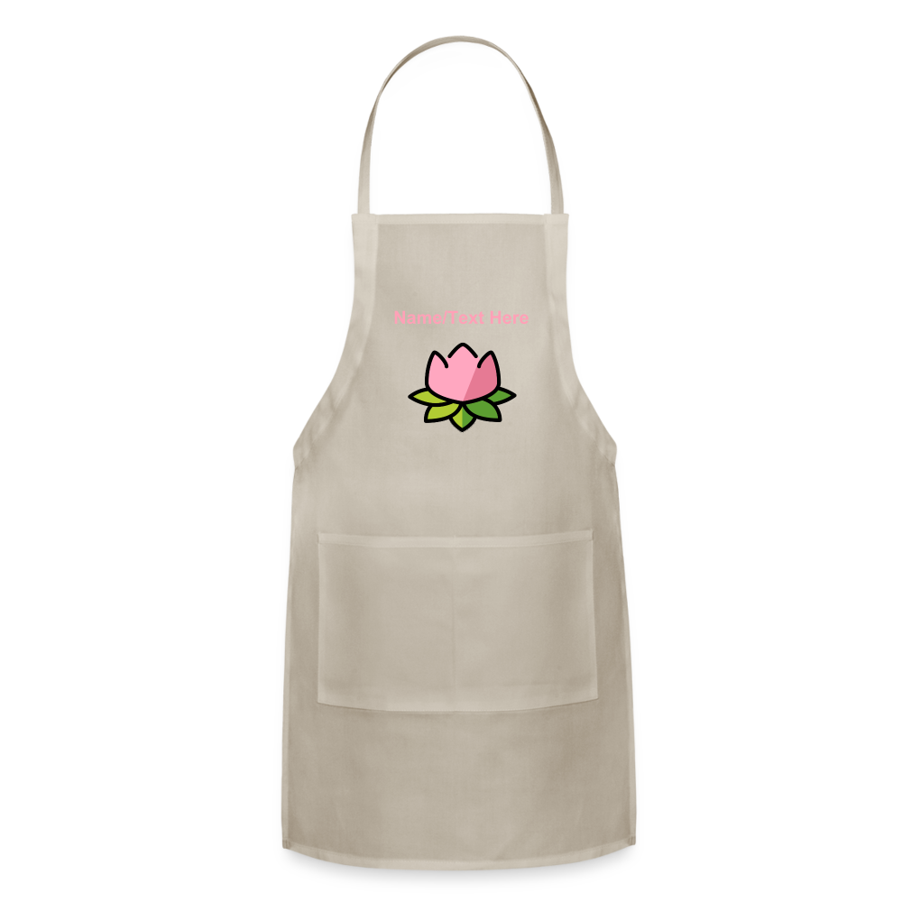 Customizable Lotus Moji Adjustable Apron - Emoji.Express - natural