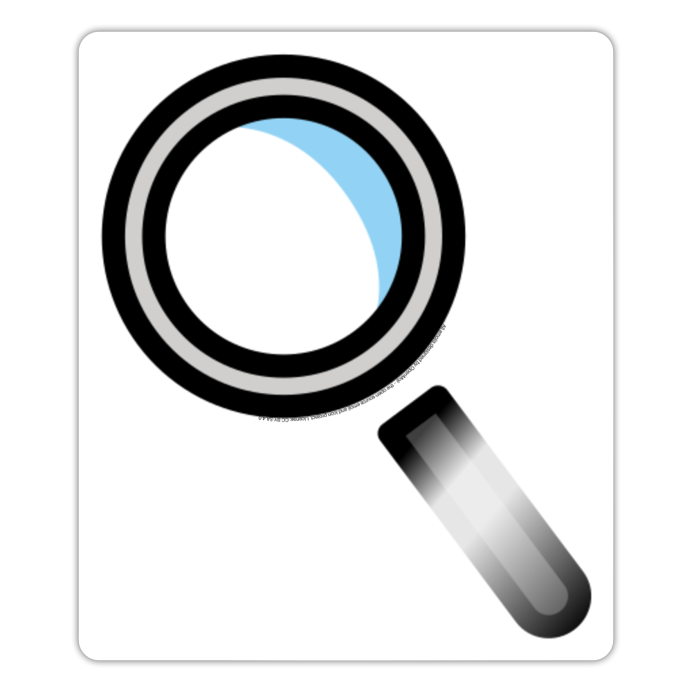 Magnifying Glass Tilted Left Moji Sticker - Emoji.Express - white glossy