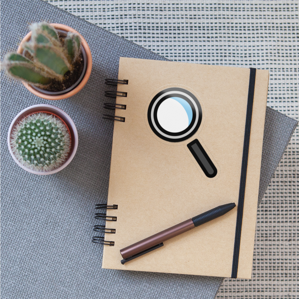 Magnifying Glass Tilted Left Moji Sticker - Emoji.Express - transparent glossy
