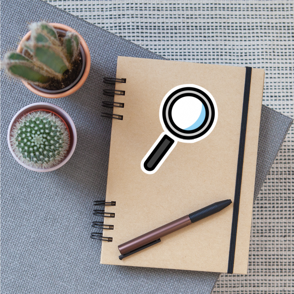 Magnifying Glass Tilted Right Moji Sticker - Emoji.Express - white matte