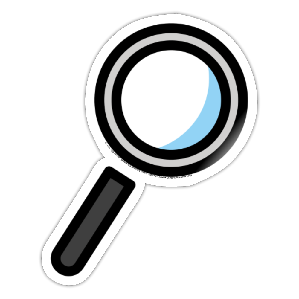 Magnifying Glass Tilted Right Moji Sticker - Emoji.Express - white glossy