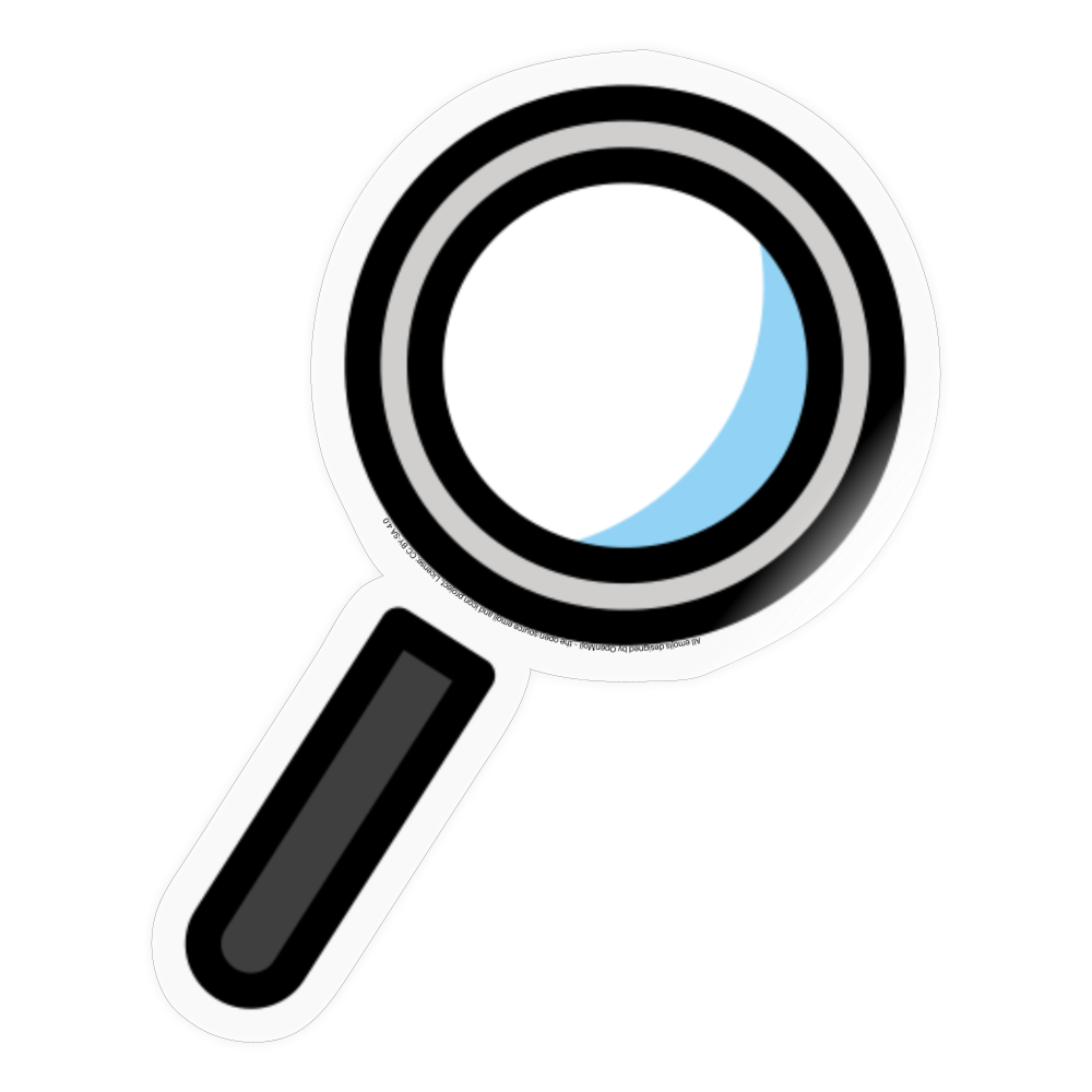 Magnifying Glass Tilted Right Moji Sticker - Emoji.Express - transparent glossy