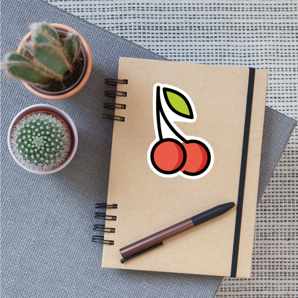Cherries Moji Sticker - Emoji.Express - white matte