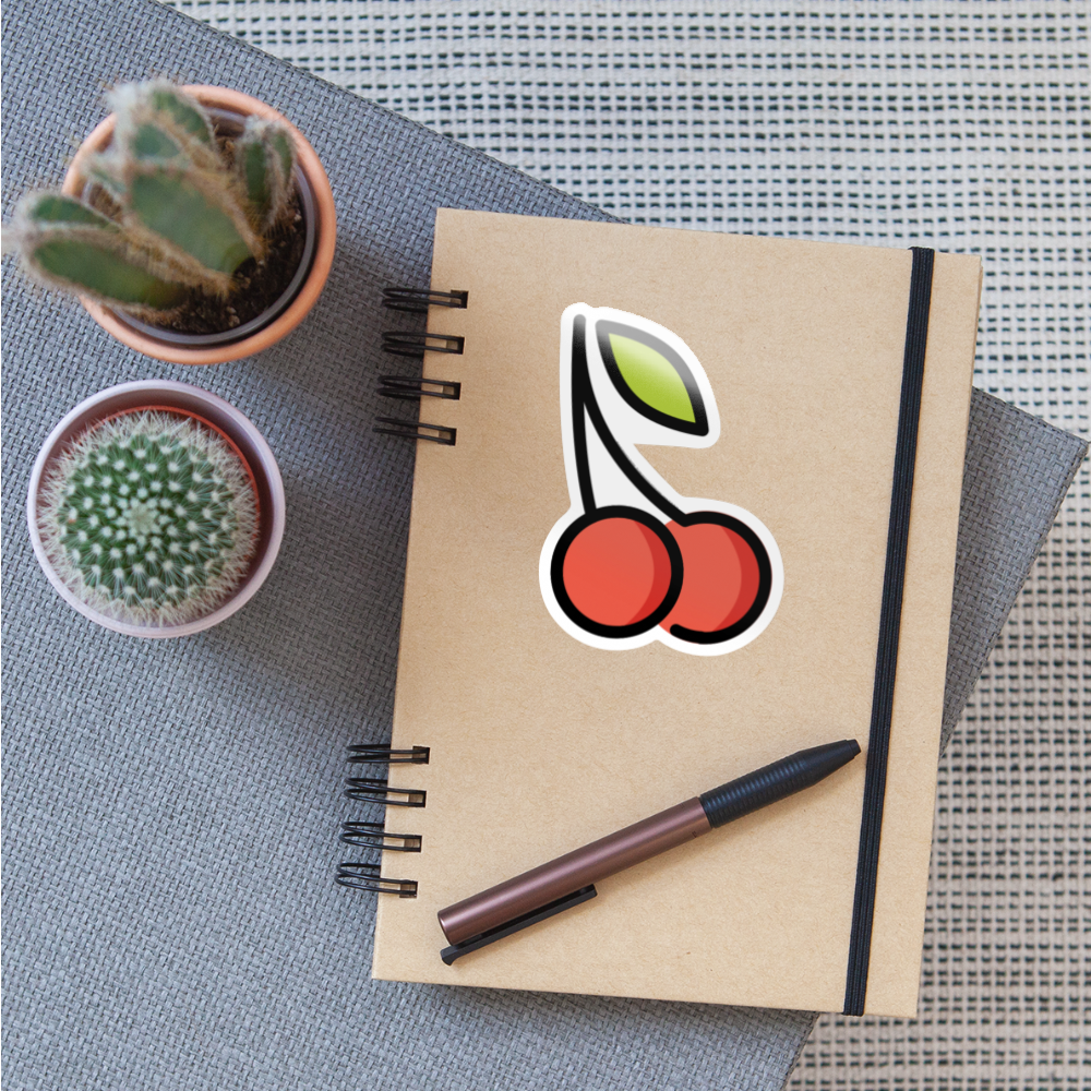 Cherries Moji Sticker - Emoji.Express - white glossy
