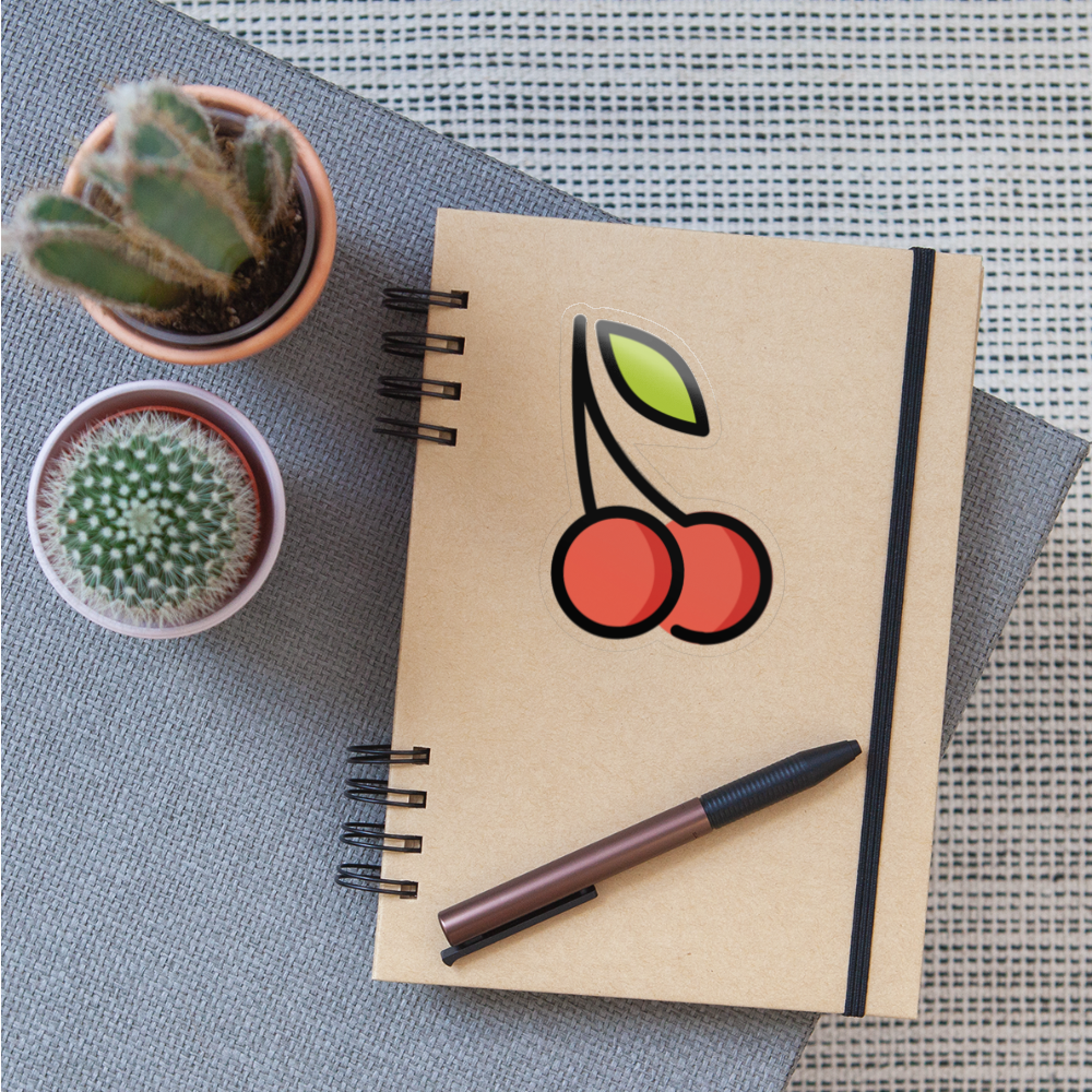 Cherries Moji Sticker - Emoji.Express - transparent glossy