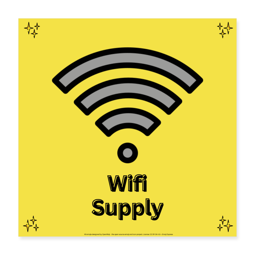 Wifi Supply with Sparkles + Wifi Mojis Wall Art 16x16 Poster - Emoji.Express - white