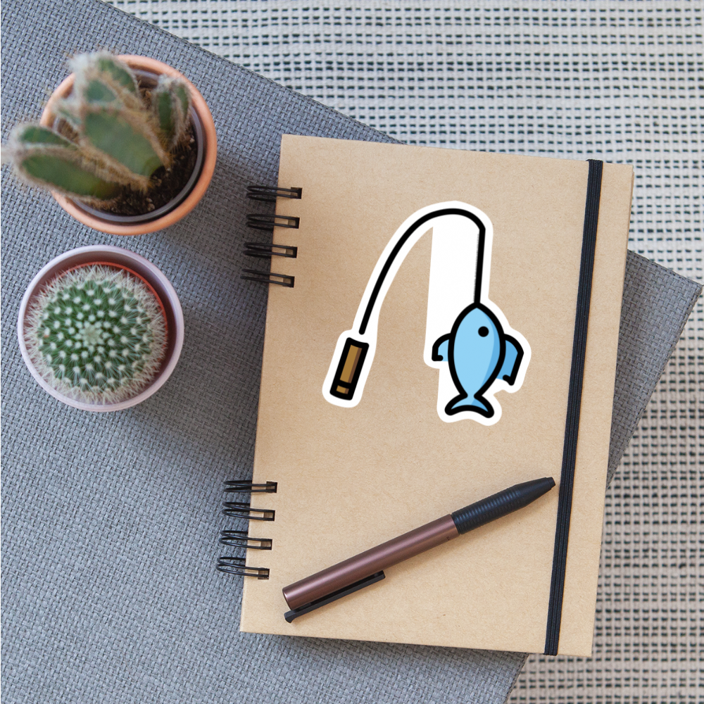 Fishing Pole Moji Sticker - Emoji.Express - white matte