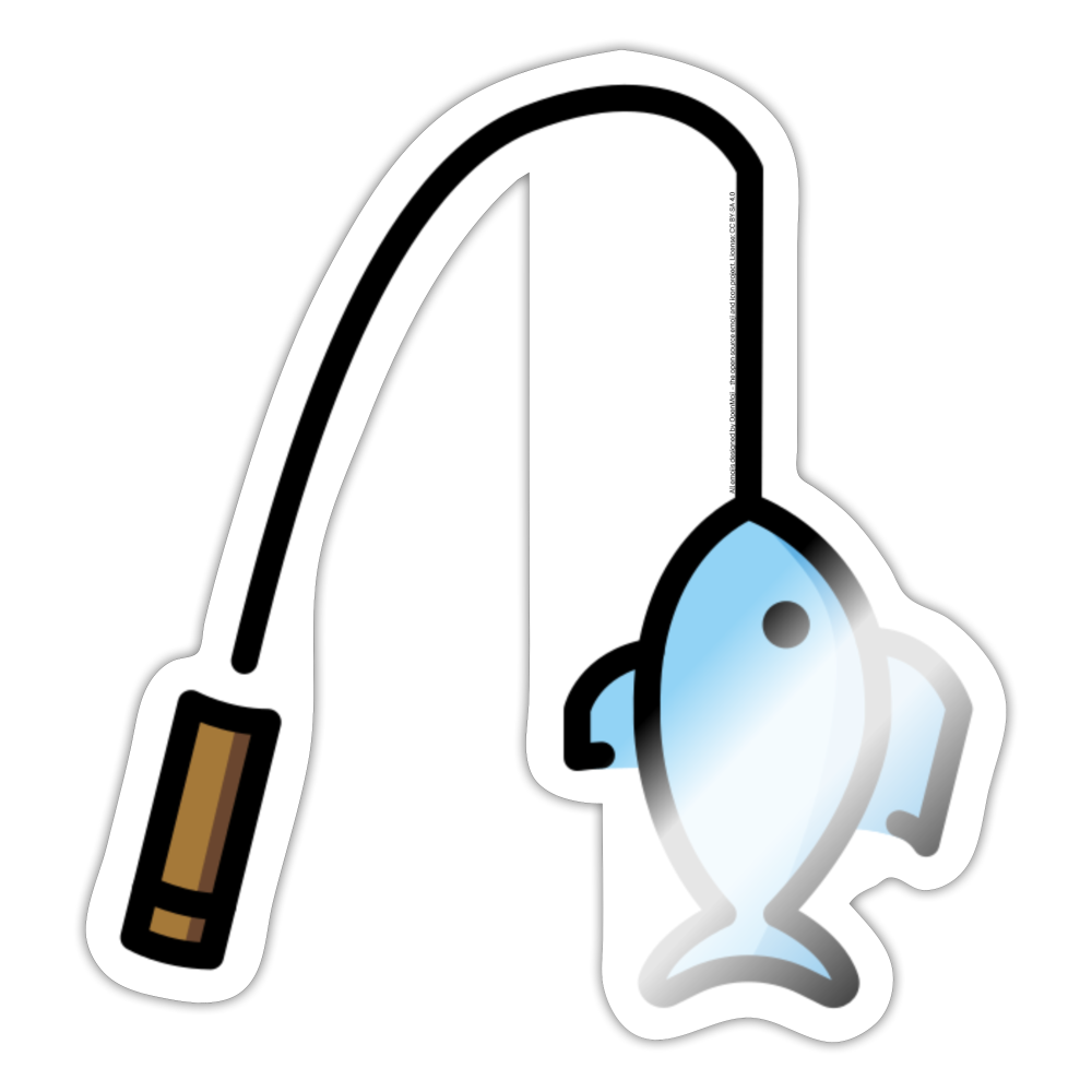 Fishing Pole Moji Sticker - Emoji.Express - white glossy