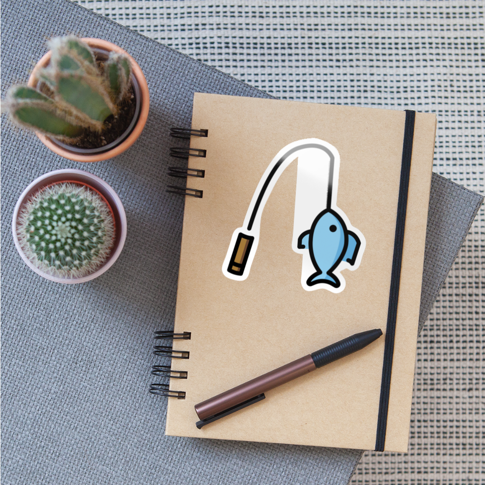 Fishing Pole Moji Sticker - Emoji.Express - white glossy