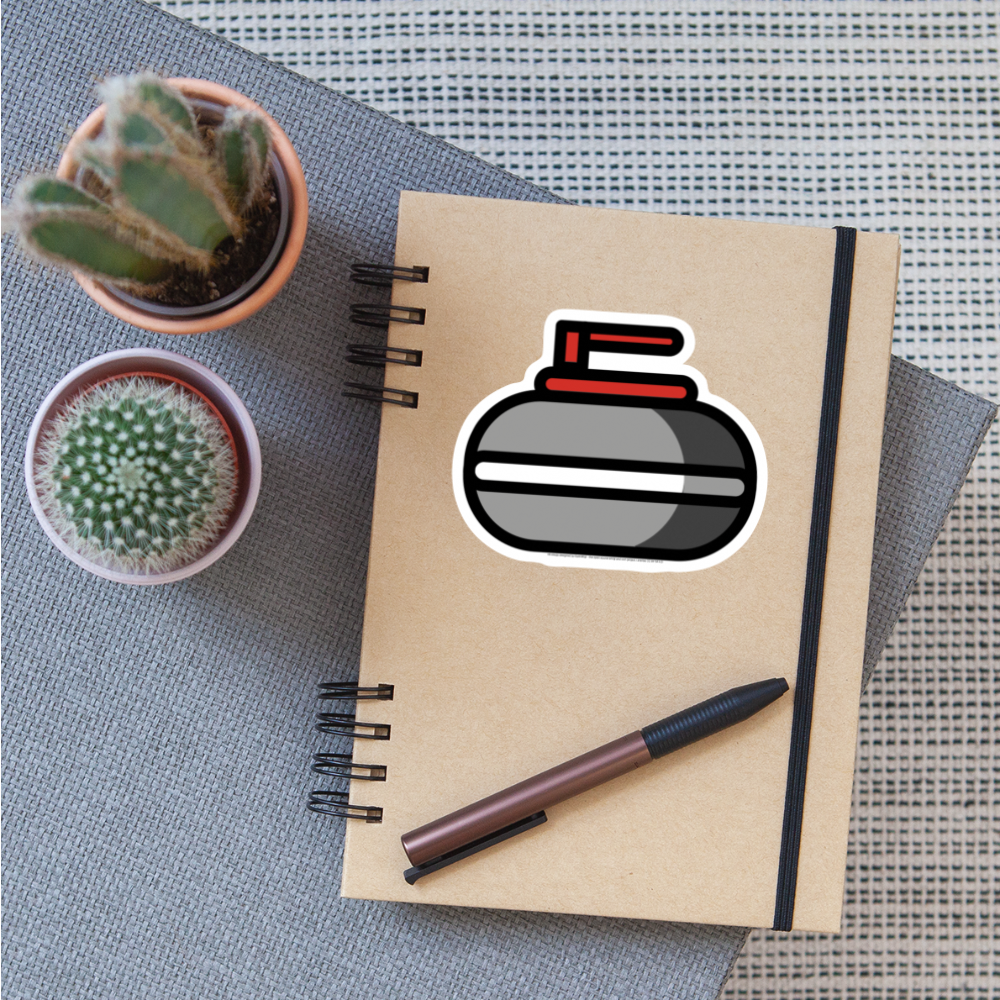 Curling Stone Moji Sticker - Emoji.Express - white matte