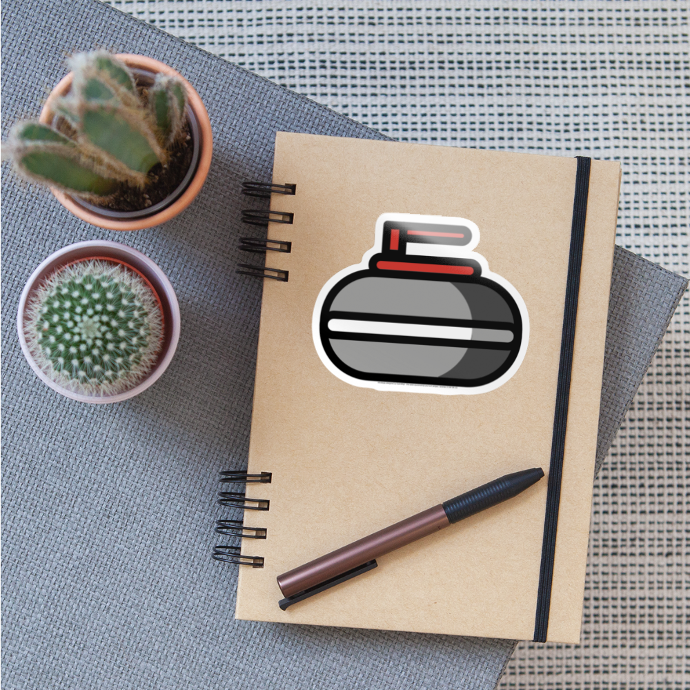 Curling Stone Moji Sticker - Emoji.Express - white glossy