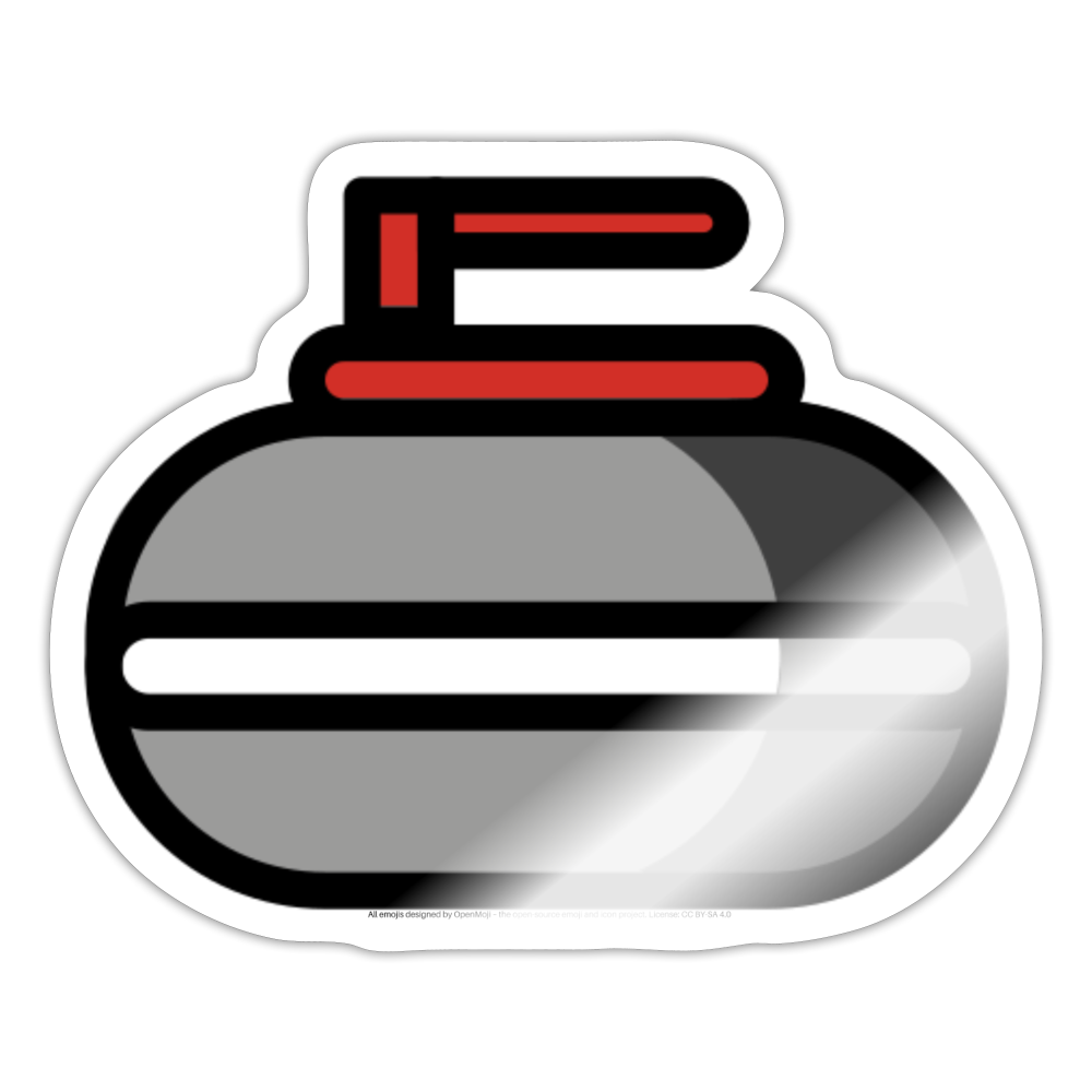 Curling Stone Moji Sticker - Emoji.Express - white glossy
