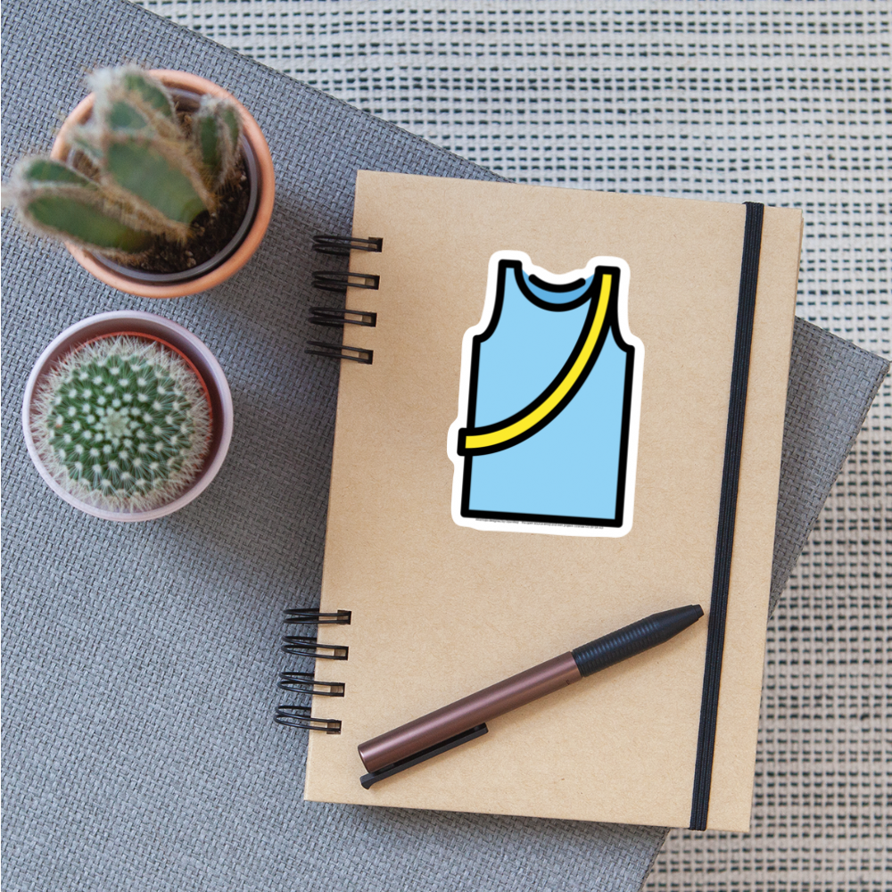Running Shirt Moji Sticker - Emoji.Express - white matte