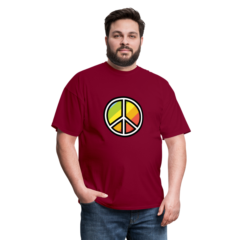 Peace Symbol Moji Unisex Classic T-Shirt - Emoji.Express - burgundy