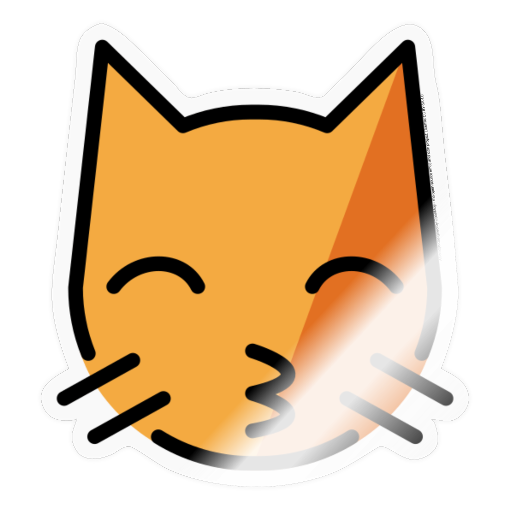 Kissing Cat Moji Sticker - Emoji.Express - transparent glossy