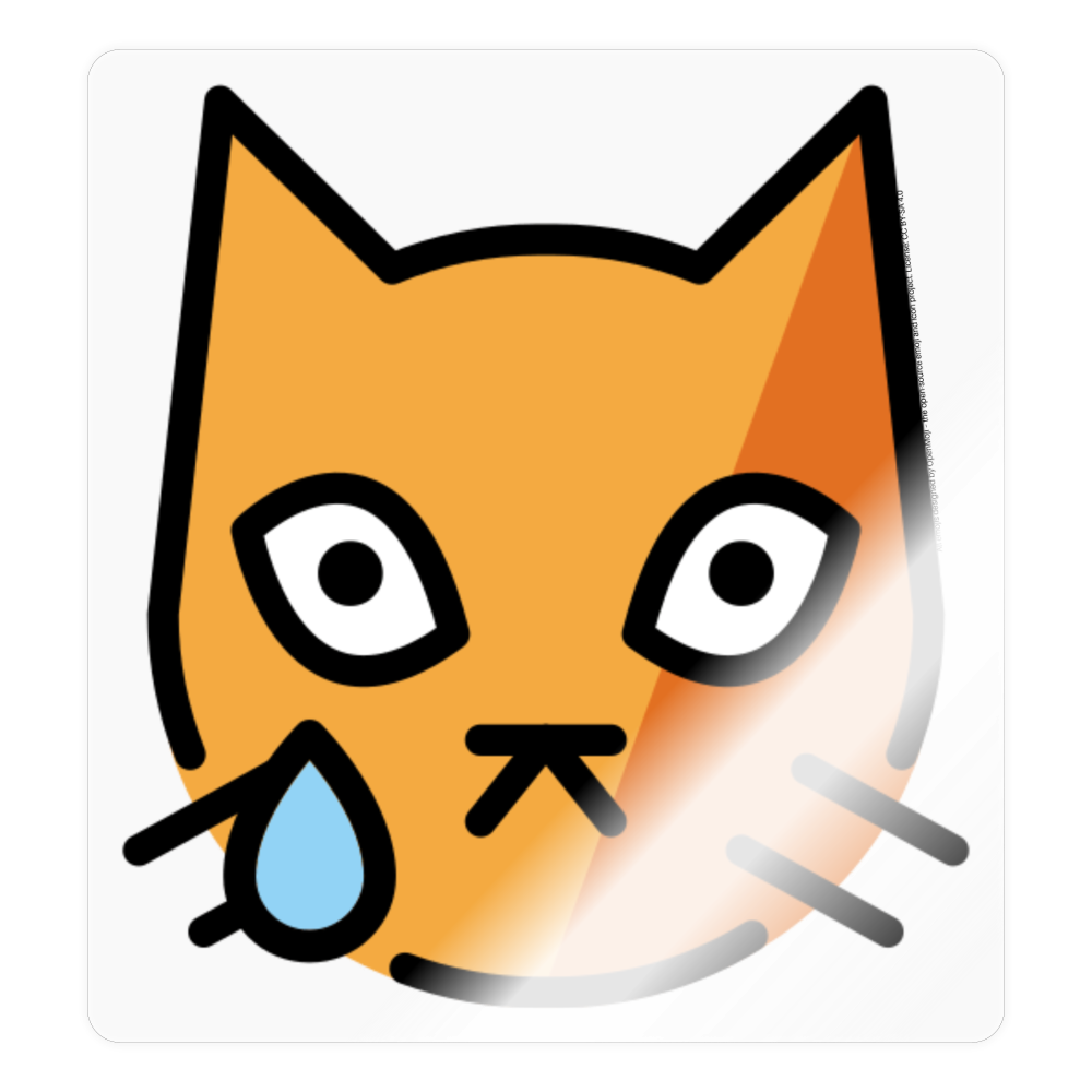 Crying Cat Moji Sticker - Emoji.Express - transparent glossy