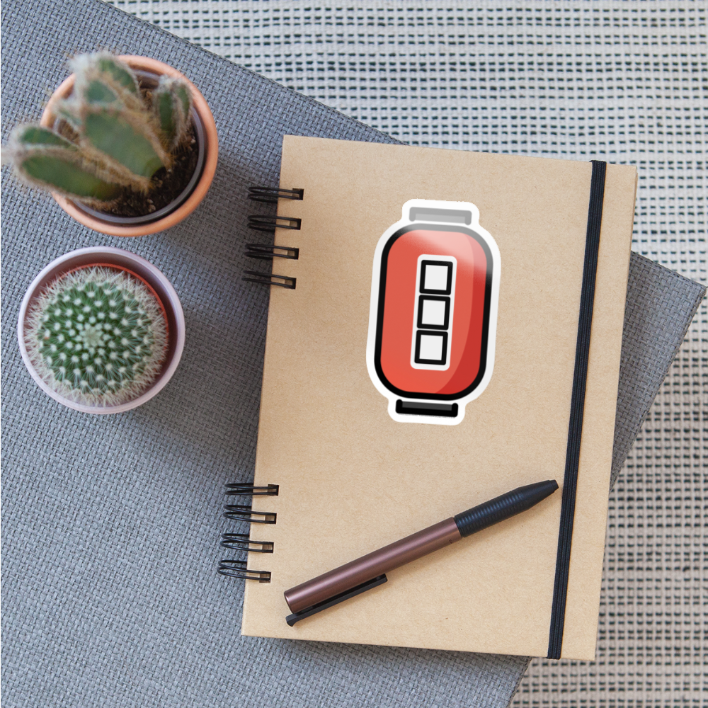 Red Paper Lantern Moji Sticker - Emoji.Express - white glossy