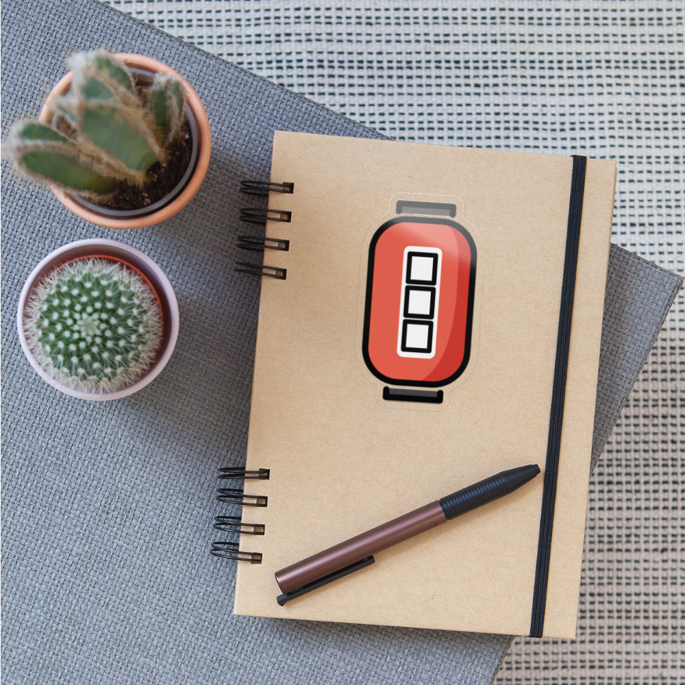 Red Paper Lantern Moji Sticker - Emoji.Express - transparent glossy