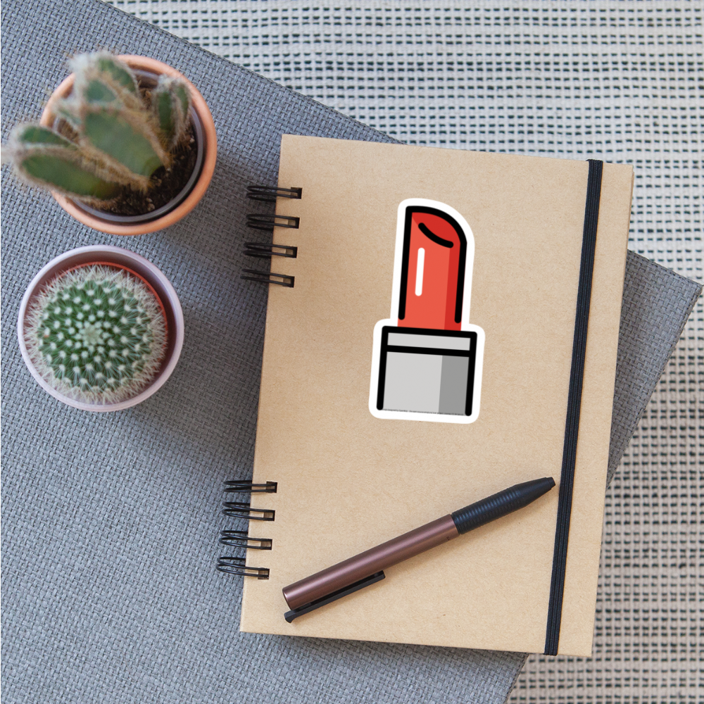 Lipstick Moji Sticker - Emoji.Express - white matte