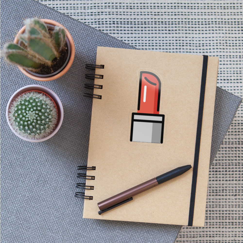 Lipstick Moji Sticker - Emoji.Express - transparent glossy