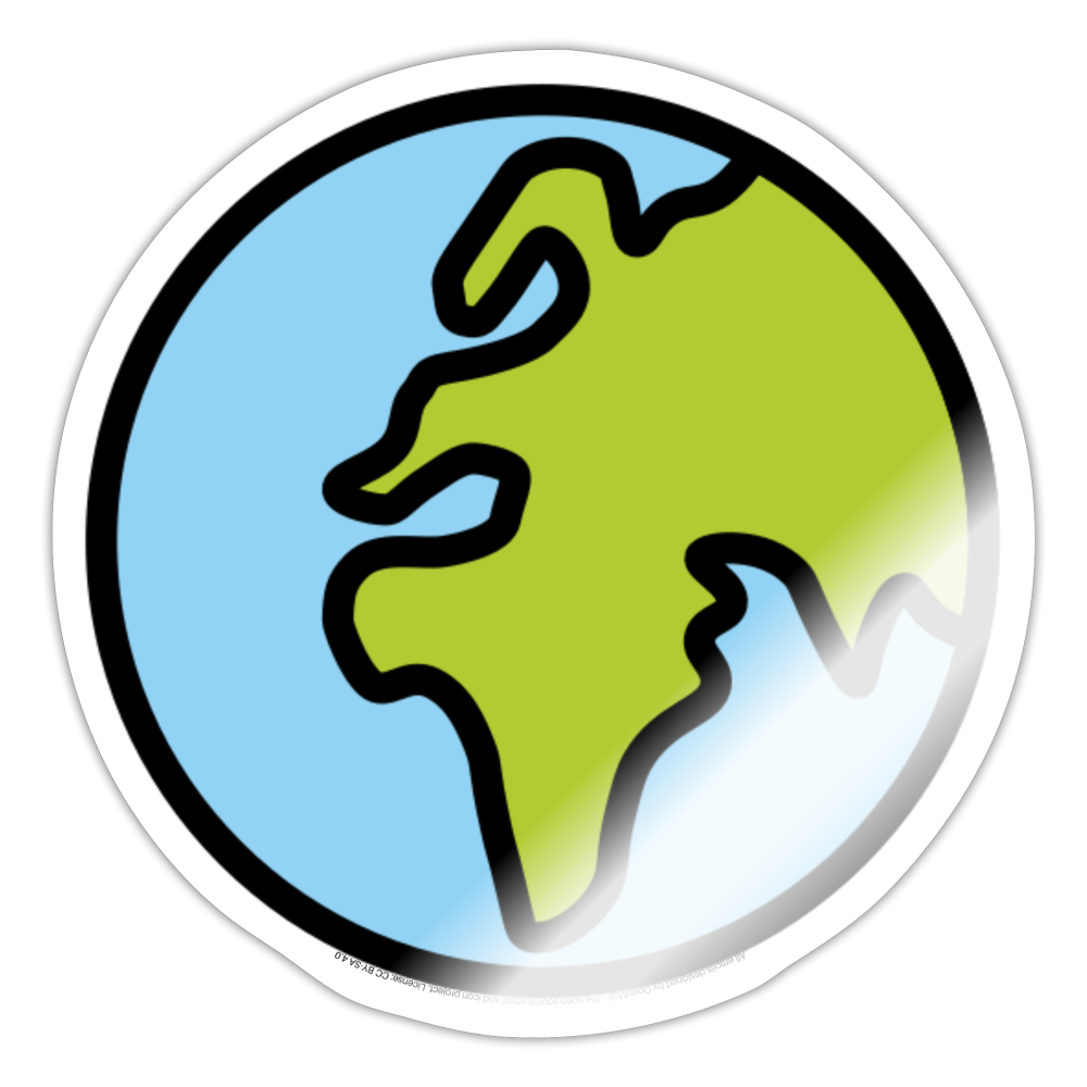 Globe Showing Europe-Africa Moji Sticker - Emoji.Express - white glossy