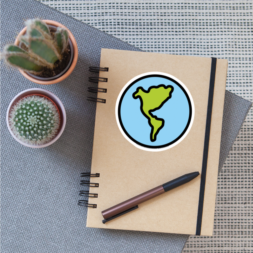 Globe Showing Americas Moji Sticker - Emoji.Express - white matte