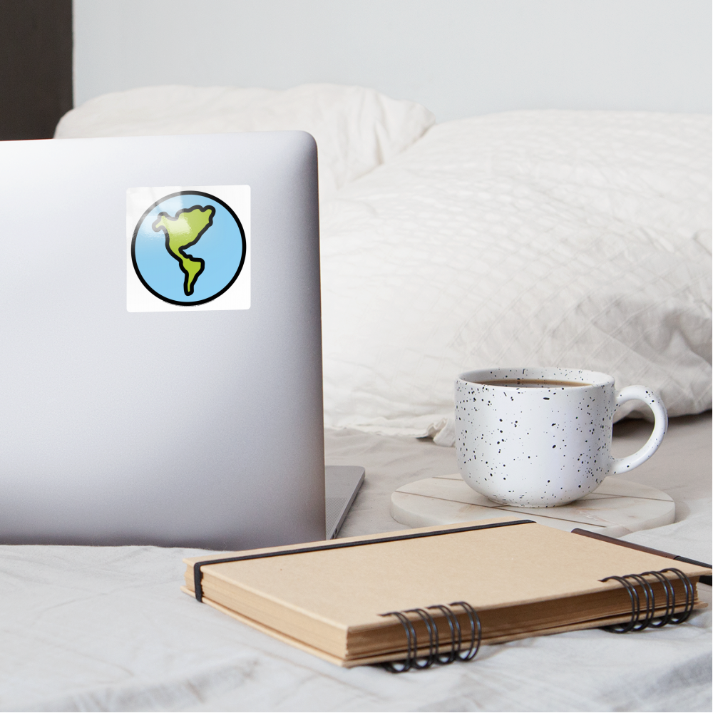 Globe Showing Americas Moji Sticker - Emoji.Express - white glossy