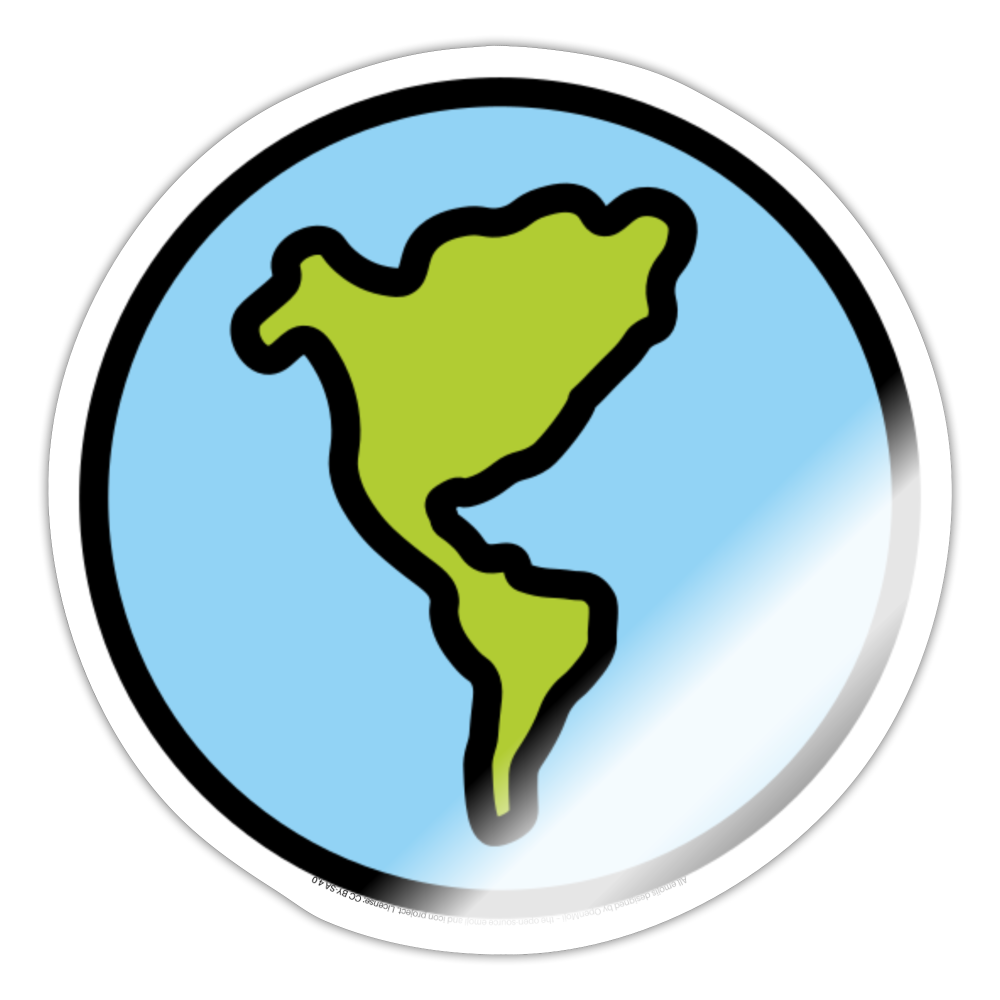 Globe Showing Americas Moji Sticker - Emoji.Express - white glossy