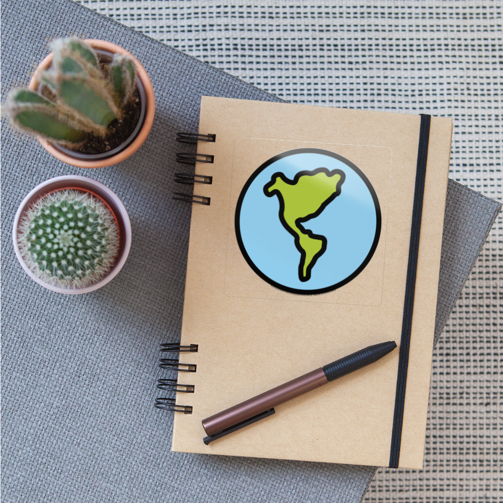 Globe Showing Americas Moji Sticker - Emoji.Express - transparent glossy