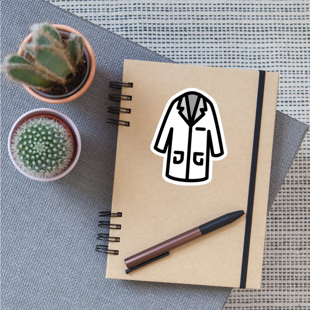 Lab Coat Moji Sticker - Emoji.Express - white matte